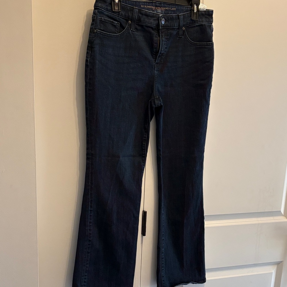 Chico's Dark Blue girlfriend boot cut Jeans